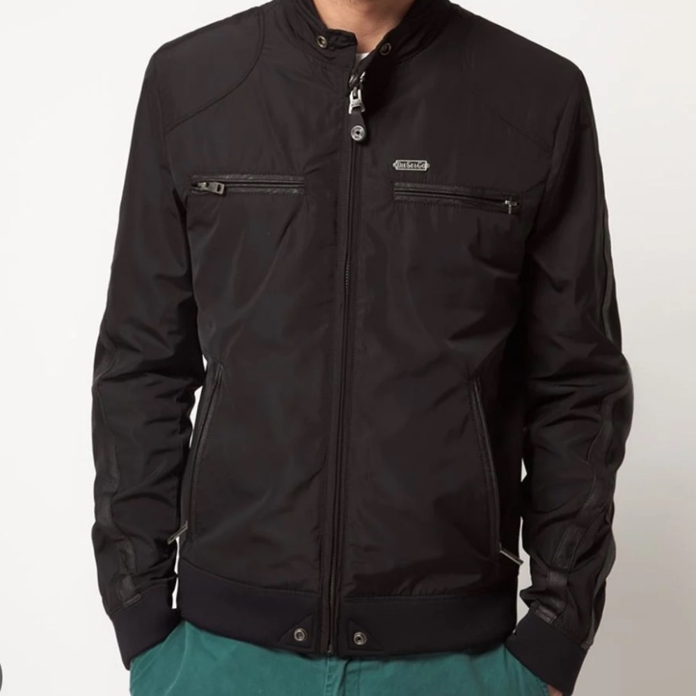 DIESEL Men's Black Jeffir Teflon Waterproof Jacket